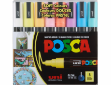 Posca Uni Mitsubishi Pieštukas Markeriai Uni-Ball Posca PC-5M SOFT Color, 8 vnt.