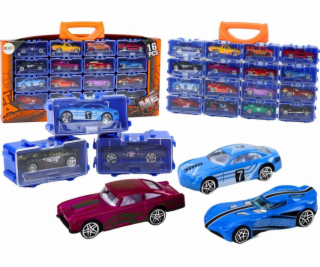 LeanToys Sada 16 kovových autíček v kufru od