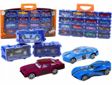 LeanToys Sada 16 kovových autíček v kufru od