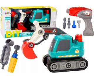 LeanToys Pásový bagr Kreslený obrázek pro kutily, tyrkysový
