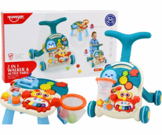 LeanToys Chodítko, odstrkovadlo, vzdělávací stůl 2v1, int...