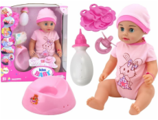 LeanToys Baby Doll čůrací body s víčkem na nočník a příslušenstvím