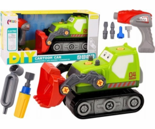 LeanToys Pásový bagr Kreslený Demontáž DIY Zelená