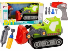 LeanToys Pásový bagr Kreslený Demontáž DIY Zelená