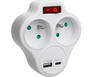 Maclean Napájecí zásuvka x2 USB MCE336 typ E