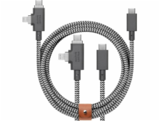Native Union Kabel USB-C - USB-C + Lightning 2,4 m, černý a bílý (BELT-PROCCL-ZEB-NP)