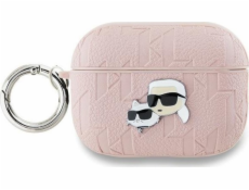 Karl Lagerfeld Karl Lagerfeld KLAP2PGKCPP Kryt na AirPods Pro 2 (2022/2023) růžový s monogramem a hlavou Karla a Choupette