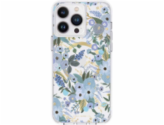 NoName Průhledný obal MagSafe s motivem Rifle Paper pro iPhone 14 Pro Max (modrý, zahradní)