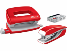 Leitz Stapler Stapler + Hole Puncher Mini NeXXt WOW červená