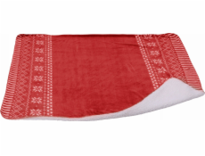 Home Styling Collection Kolekce bytového stylingu Vánoční deka, dekorativní přehoz, červená, 130 x 150 cm