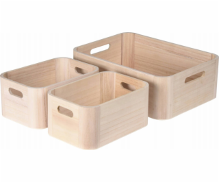 Home Styling Collection Dřevěné organizační krabice z kol...