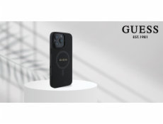 Guess Guess GUHMP16MPSAHMCK Pouzdro na iPhone 16 Plus 6.7 černé/černé s klasickým logem a MagSafe