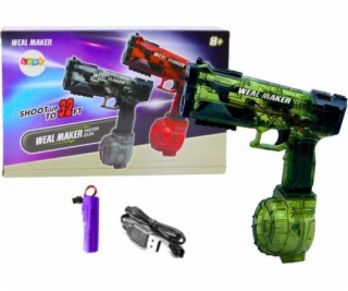 LeanToys Vodní pistole automatická elektrická zelená