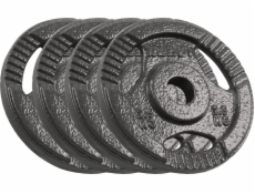 Rebel Sada litinových závaží 4x2,5kg, otvor 31mm, destička s rukojeťmi, REBEL ACTIVE