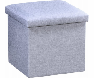 Kesper Pouf s úložným prostorem, imitace lnu, 38 x 38 cm