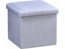 Kesper Pouf s úložným prostorem, imitace lnu, 38 x 38 cm
