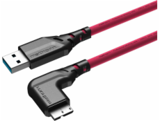 Ednet USB kabel Mathorn MTC-221M Foto kabel 2m 10Gbps USB A - MicroB 90° purpurový