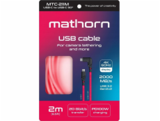 C2G USB kabel Mathorn MTC-211M Fotokabel 2m 20Gbps 4K 60Hz PD100W USB C-C90 purpurový