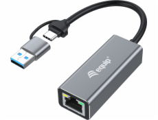 Equip Adaptér USB Adaptér Equip USB-C -> RJ45 10/100/1000/2500 Mbps + USB-A