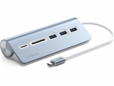 Satechi USB HUB Satechi Aluminum - USB-C hub (čtečka micro/SD karet, 3x USB-A) (modrý) [SD]