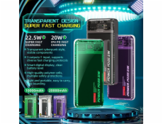 Wekome Powerbanka WEKOME WP-351 Vanguard Series - Powerbanka 20000 mAh PD 20W + QC 22,5W (fialová / průhledná)