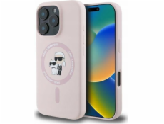Karl Lagerfeld Karl Lagerfeld KLHMP16SSCMKCRHP silikonový kryt pro iPhone 16 6.1 růžový s kroužkem na hlavu Karl&Choupette MagSafe standardní