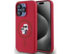 Karl Lagerfeld Karl Lagerfeld KLHMP15LSCMKCRHR silikonový kryt pro iPhone 15 Pro 6.1 červený/červený s kroužkem MagSafe a magnetickými hlavicemi
