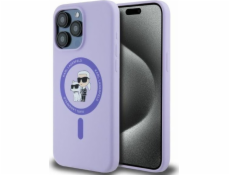 Karl Lagerfeld Karl Lagerfeld KLHMP15XSCMKCRHU Silikonový kryt pro iPhone 15 Pro Max 6.7 fialový/fialový s kroužkem MagSafe pro KC Heads