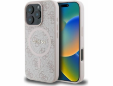 Guess Guess GUHMP16XG4GFRP pevný kryt pro iPhone 16 Pro Max 6.9 růžový/růžový 4G kroužek klasické logo MagSafe
