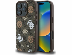Guess Pouzdro GUESS pro IPHONE 16 Pro kompatibilní s MagSafe GUHMP16LP4PWPW (PU pivoňka na 4G pozadí) hnědé