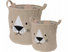 Home Styling Collection Kolekce pro domácí styling Košíky na hračky CUTIE s ušima, manšestr, 2 kusy