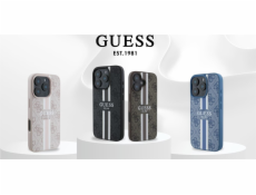 Guess Guess GUHMP16LP4RPSW pevný kryt pro iPhone 16 Pro 6.3 hnědý/hnědý 4G s potiskem pruhů a MagSafe