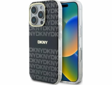 DKNY DKNY DKHMP16LHRHSEK Pouzdro na iPhone 16 Pro 6.3 černé/černé s opakujícím se texturovaným vzorem a pruhy