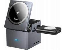 Hoco Indukční nabíječka HOCO 3v1 kompatibilní s MagSafe 15W CQ8 černá