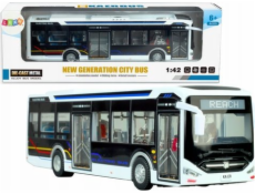 LeanToys Elektrický městský autobus 1:42 Kovová světla Bílá