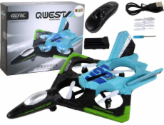 LeanToys R/C stíhací letadlo Barevná světla modrá