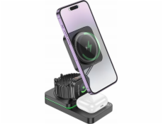 Hoco Nabíječka HOCO 3v1 indukční nabíječka kompatibilní s MagSafe 15W CQ10 černá
