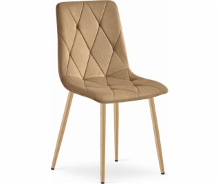 Leobert Židle LIBRA - hnědý samet / nohy v barvě dřeva x 1