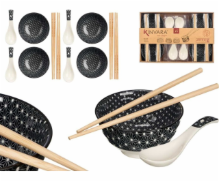 Kinvara Sada na sushi HAPPLO, miska, lžíce a hůlky x 4