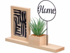 Giftdecor Dárkový dekorační rám Stojací fotorámeček s rostlinou HOME, 33 x 24 x 7 cm