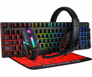 ExtraLink EXTRALINK HERNÍ SADA TF800 4V1 LED klávesnice K...