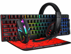 ExtraLink EXTRALINK HERNÍ SADA TF800 4V1 LED klávesnice KLÁVESNICE + MYŠ + PODLOŽKA + HEADSET