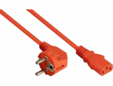 Alcasa Napájecí kabel Cablemeister Schutzkontakt-St. (90° gew.) oranžová C13 10m
