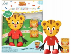 Glo Pals Glo Pals, Koupelová figurka Daniel Tygr - Sada se dvěma senzorickými kostkami, které svítí ve vodě