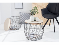 King Home Malý stolek s úložným prostorem Caps, černý