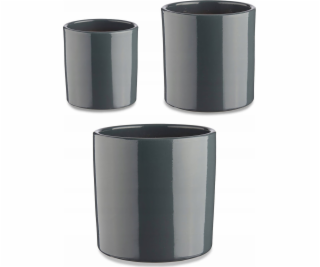 Ibergarden Sada 3 kulatých keramických květináčů