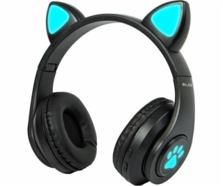 BLOW Bezdrátová sluchátka Bluetooth 5.0 LED pro děti, černá