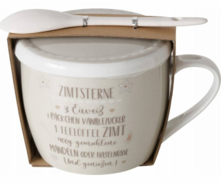Boltze Porcelánový hrnek s víčkem a lžičkou, PEKAŘSKÝ, 60...