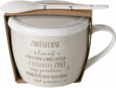 Boltze Porcelánový hrnek s víčkem a lžičkou, PEKAŘSKÝ, 600 ml