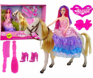 LeanToys Panenka princezna s bílými figurkami poníků Přís...